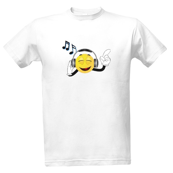 Tričko s potiskem emoji hudba 