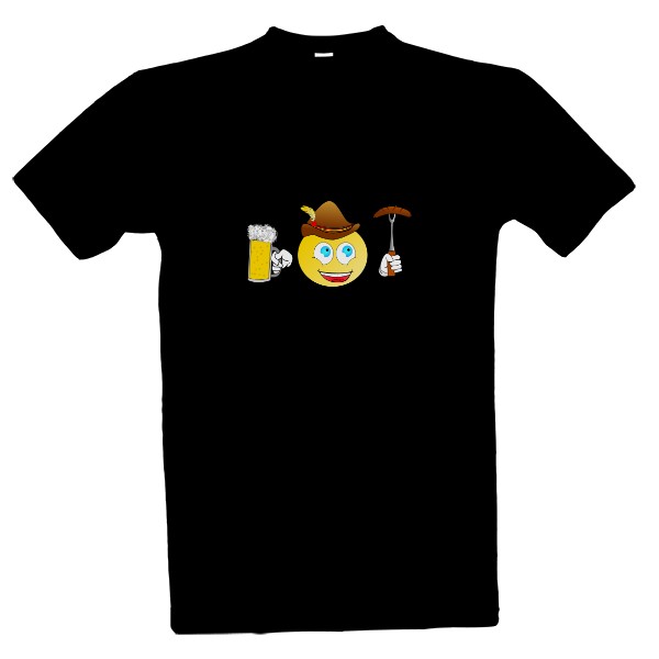 Tričko s potiskem emoji myslivec
