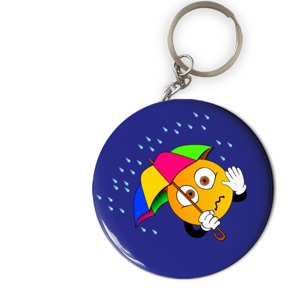 Přívěšek s otvírákem s potiskem Emoji pod deštníkem